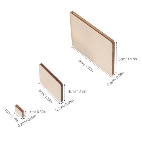 WOFASHPURET 200pcs Unfinished Wood Squares for DIY Crafts and 3D Greeting Cards, Consistent Thickness Rustic Wooden Square Pieces Easy Storage, Beige Wood Cutouts for Painting and Home - Image 2