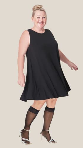 MANZI Plus Size Lady's Knee High Sheer Stockings for Women 6 Pairs Pack2