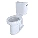 TOTO® Entrada™ Two-Piece Elongated 1.28 GPF Universal Height Toilet with Right-Hand Trip Lever, Cotton White - CST244EFR#01