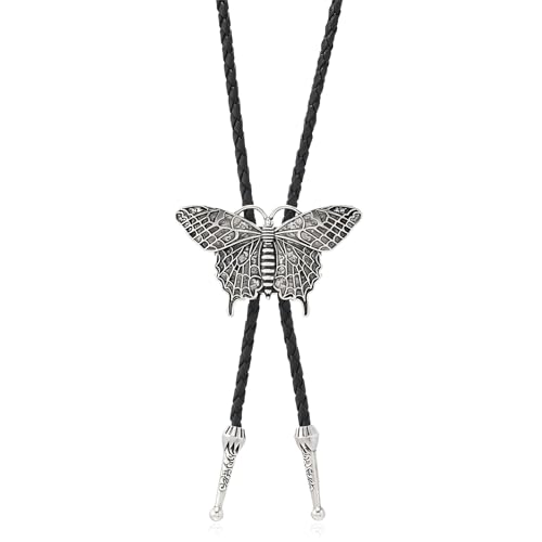 Image of Joxevyia Bolo Tie for Men Vintage Cow Skull Leather Rope Western Cowboy Necktie Vintage Bola Tie Gift for Him