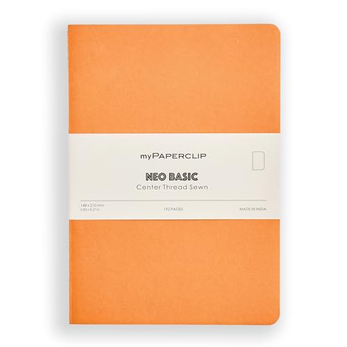 Image of myPAPERCLIP NeoBasic A5 Dot Grid Notebook | 80 GSM, 192 Pages | 250 GSM Soft Card Cover | A5 (5.83 inch x 8.27 inch) | Dotted Bullet Journal | Orange