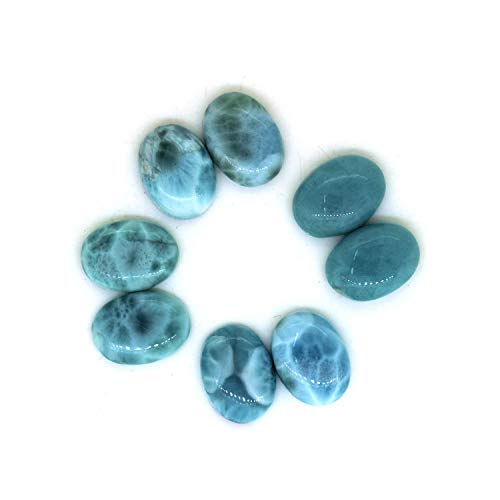 Larimar taillé calibré 13x18 mm en lot de 2 pièces pour support bague