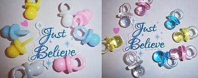 500 Mini Acrylic Pacifiers Baby Shower Favor 3/4" x 1/2" Bulk Buy! Choose Color (Yellow)