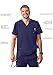 Adar Uniforms Addition Scrubs for Men - Modern Multi Pocket V-Neck Top - A6010 - Navy - XL