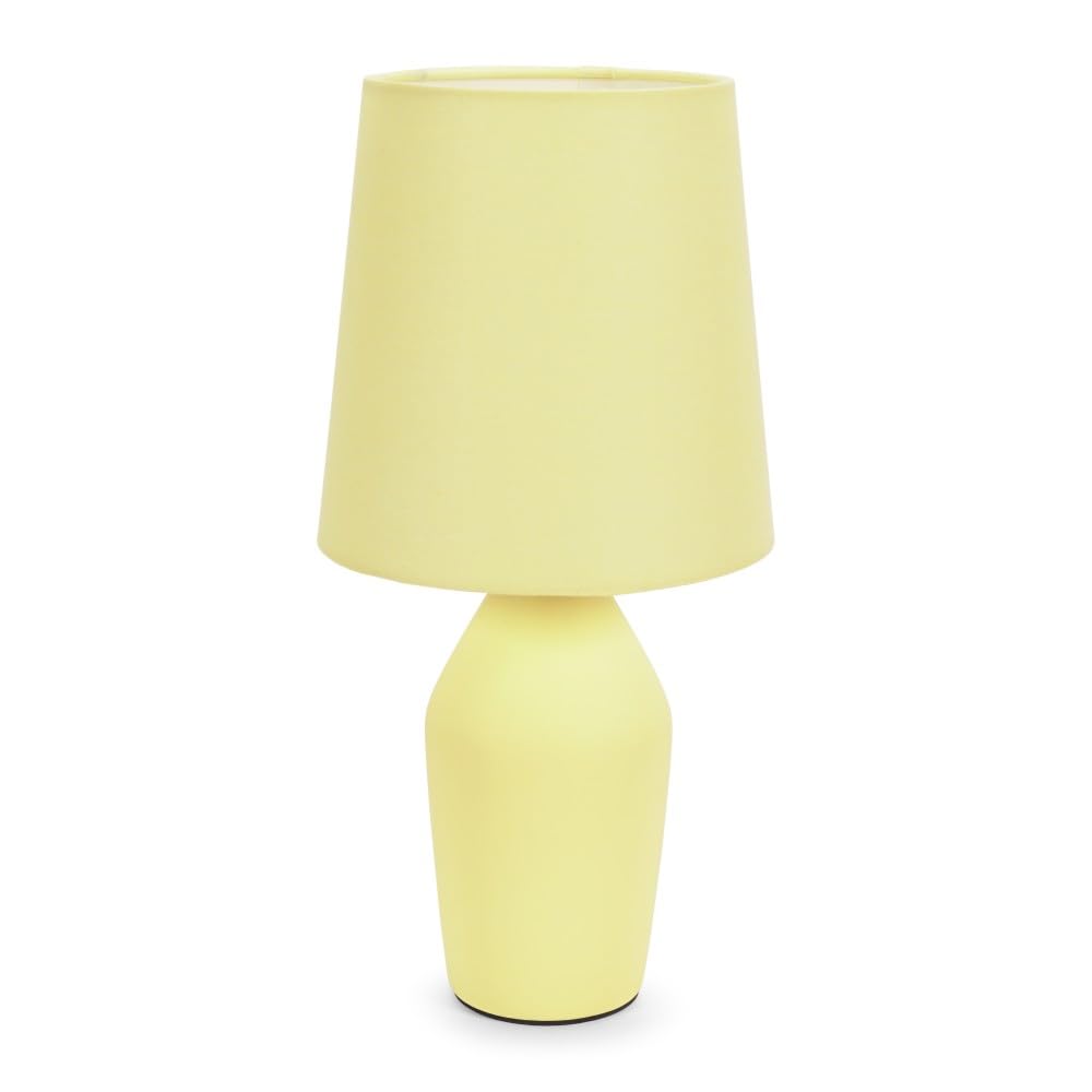 B&Q -  Arlo Sunshine Yellow Ceramic Table Lamp With Tapered Shade And Bulb