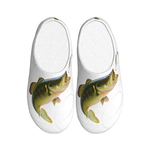 Chaussons d'hiver chauds motif poisson imprimé Noir 39 EU pour relaxer à la maison