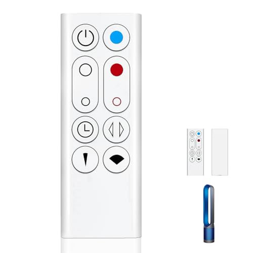 Replacement Remote Control Compatible with Dyson AM09 HP00 HP01 Pure Hot + Cool Air Purifying Heater, Replacement Remote No Setup Required, Restore Full Functionality of Your Fan (White)