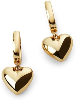 Ana Luisa Puffed Heart Earrings - Heart Charm Huggie Hoops and Ea...