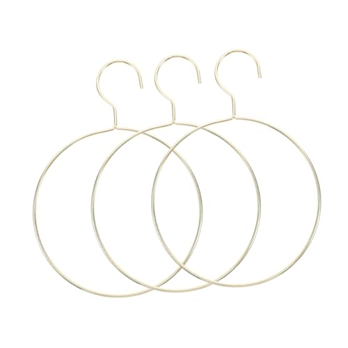 Ciieeo 3pcs Golden Scarf and Belt Hangers Sturdy Round Wardrobe Organizer for Scarves Ties and Accessories Chic Nordic Design for Bedroom and Bathroom Storage