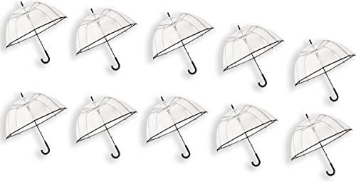 Parapluie transparent de qualité supérieure style cloche élégante noire