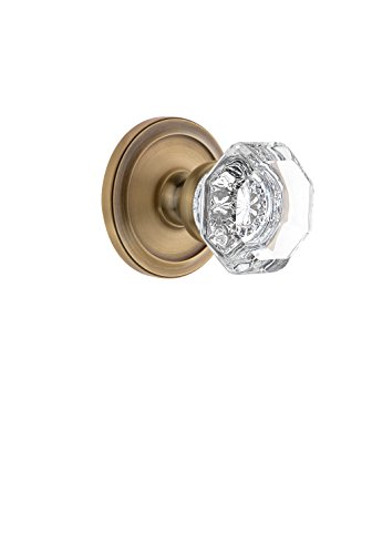 Best Deal Product Grandeur 809807 Circulaire Rosette Passage with Chambord Crystal Knob in Vintage Brass, 2.375