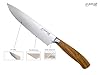 Knosp Solingen kockkniv 21 cm – olivträ, rostfri, tysk kökskniv, vass, beige, ljus #2