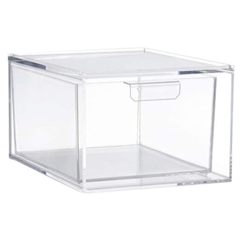 OKUMEYR Organizador de Cajones Apilable Transparente, Caja de Almacenamiento de Plástico Desmontable para Escritorio, Contenedor Compacto Adecuado para Hogar, Oficina y Manualidades,