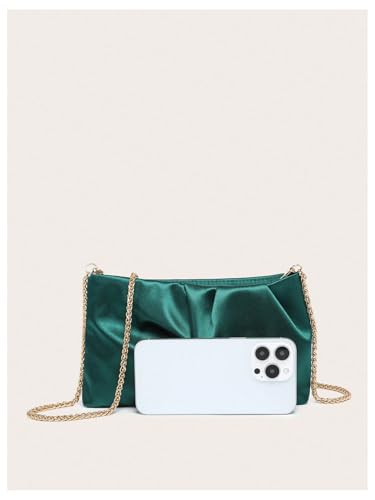 Image of GORGLITTER Women's Evening Bag Birthday Wedding Party Prom Handbag Small Dressy Formal Purse Pleated Satin Clutch