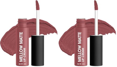 Image of Colors Queen Mellow Matte Lip Cream, Long Wear Liquid Matte Lipstick, Velvety Soft Finish, Weightless Formula, Long Lasting Lipstick for Women (13 - Mauve Party) (Pack of 2)