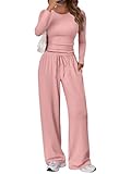 Trendy Queen Womens Two 2 Piece Matching Lounge Sets 2025 Early Fall Fashion Must Haves Y2K Workout Gym Clothes Comfy Airport Travel Vacation Luxury Outfits Sweatsuit Winter Clothing