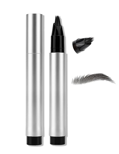 Erinde Matita Sopracciglia a Micro-Forcelle, Penna Sopracciglia Make up 3D, Asciugatura Rapida e Lunga Tenuta, Resistente all’Acqua e alle Sbavature, Effetto Pelo a Pelo Naturale, Nero