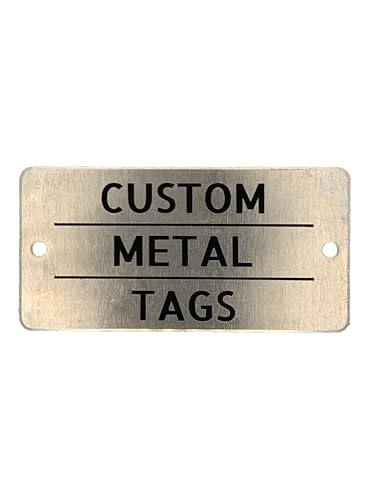 Custom Engraved Metal Tag | Personalized ID Tag for Equipment | Metal Asset Tags | Custom Engraved Plate (Large 3