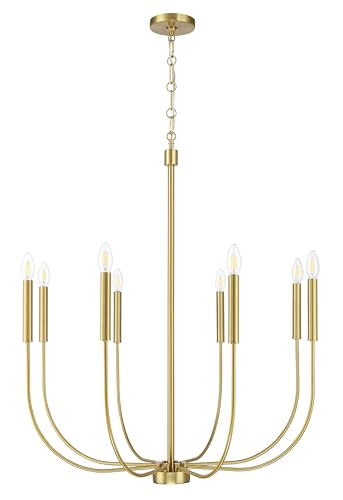 Craftmade - Lustre Traci 8 Light 94,6 cm com acabamento em latão acetinado