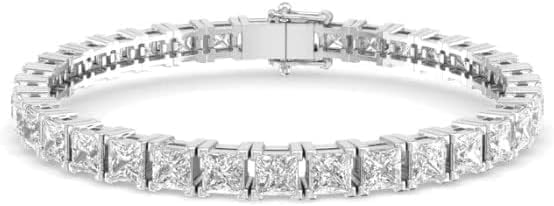 JITENDRA STORE ! 8.00 Ct Princess Cut Lab Created Diamond Tennis Bracelet, 14K White Gold Finish Sterling Silver 925, All (7)