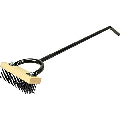 Grill Brush with 24" Handle, Black Steel Bristles