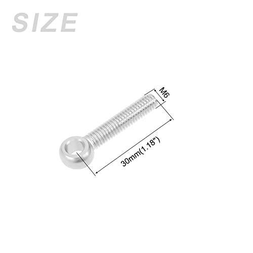 Image of METALLIXITY Shoulder Swing Lifting Bolt (M6x30mm) 5Pcs, 304 Stainless Steel Eye Bolts - for Home Renovation Fasteners, Silver