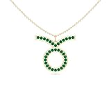 Collar con colgante de signo del zodiaco de piedra preciosa natural para mujer en plata de ley 925/chapado en oro, piedra natal de Tauro, colgante de compromiso con cadena complementaria, Plata