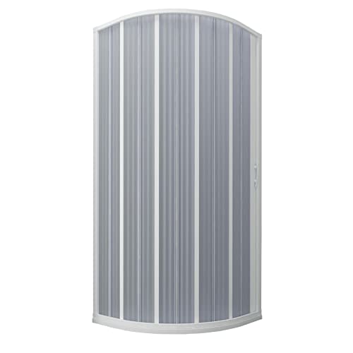 Decorspace - Mampara de ducha circular 'Flex' con banda ancha apertura lateral de fuelle reducible 'Made in Italy'...