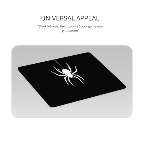 Image of Spider Design Mouse Pad, Black, Non-Slip Rubber Base, Smooth Surface, 190x229x3mm