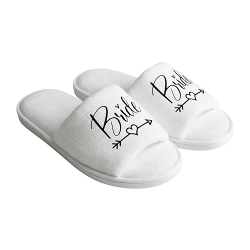 Pantuflas de dama de honor en bodas de felpa cómodas y transpirables