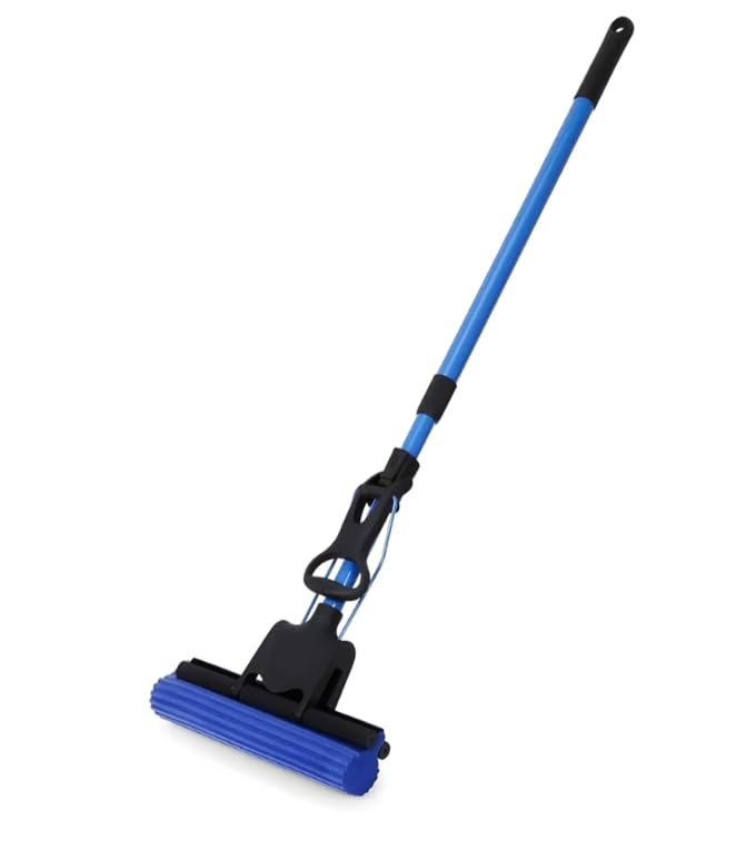 Image of Pranjal Sponge Squeeze Mop - Built-in Squeegee, Super Absorbent Roller, Telescopic Handle for Kitchen, Bathroom & Floor Cleaning (Multicolour)