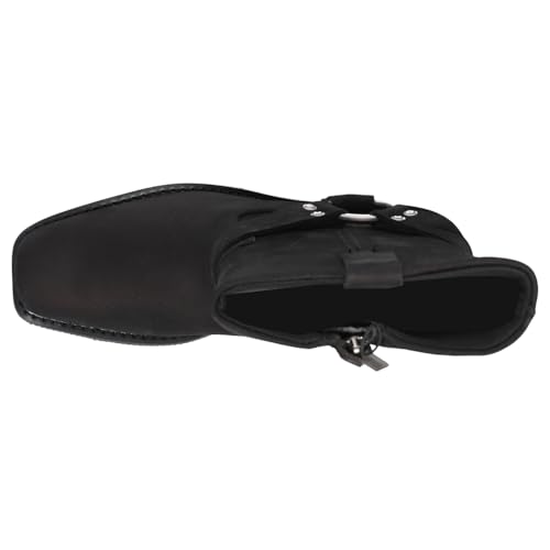 HARLEY-DAVIDSON FOOTWEAR Women's Korsen Harness Mid Calf Boot, Black, 74