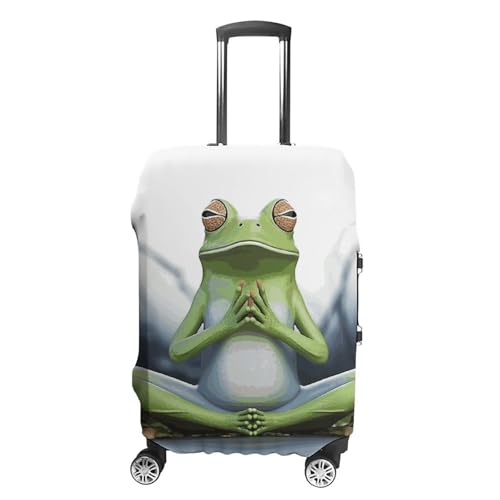 Funny Yoga Frog Printed Luggage Cover Protector, Fits 18-32 Inch Luggage