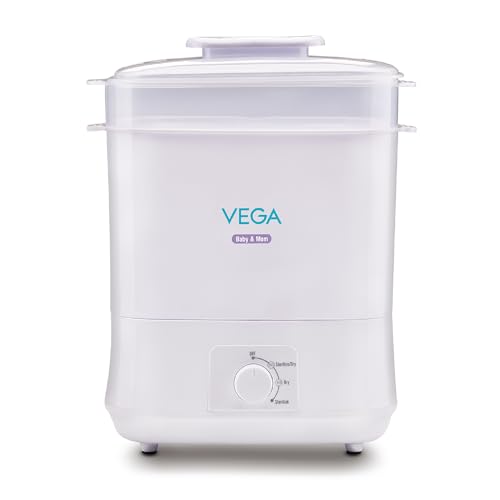 Vega Baby & Mom 4-in-1 Electric Steam Sterilizer with Dryer | Multi Functional Steam Sterilizer | Complete Sterilization of Baby Accessories, (VBCS4-01)