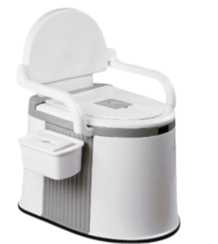 EVREFINポータブルトイレ、洗えるバスケットとトイレットペーパーホルダー付きの取り外し可能な小便器、屋内と屋外のモバイルトイレ、妊婦、高齢者、障害者、キャンプに最適、夜間尿バケツ大人用トイレチェア (グレー(寝室用)-クラシック)