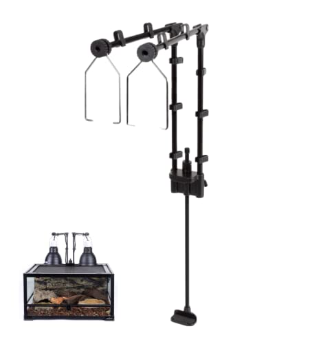 Support de lampe pour Reptiles, Support réglable pour ampoules de reptiles doubles, support de lampe de reptile réglable pour lampe chauffante de terrarium en verre de reptile.