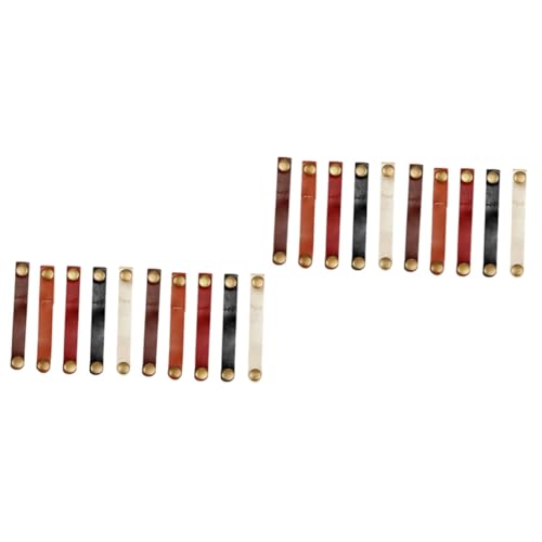Angoily 20 piezas Clips para manejo de cables Organizadores de cable de cuero Bajo mesa Porta cables para mesa de noche miniatura 1