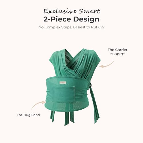 Momcozy Baby Carrier AirMesh - The Perfect Summer Water Sling for Newborns to Toddler 8-35 lbs - Cooling, Breathable and Lightweight Baby Wrap, Nice for Summer, Pool, Beach, Swimming,Lake Green