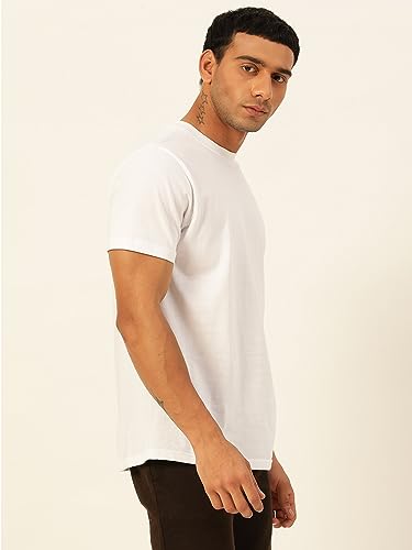 Image of Solid Soft Cloth Round Neck Cotton Relaxed Fit T Shirt
