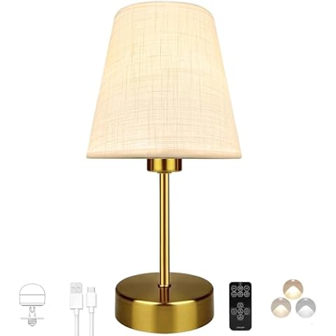 BLUEYE Mini Rechargeable Table Lamp,Kid Night Light,Remotte Control,Soft Warm 2700K-6000K,Dimmable,Timer,Flicker-Free,Small White Shade,Center Piece Deco,Cordless for Bedside,Entryway,Bedroom Cover