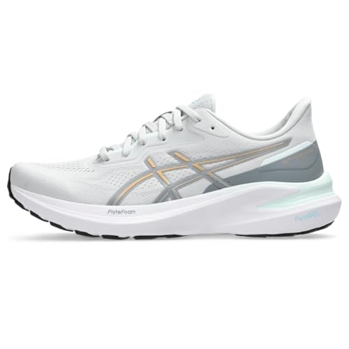 ASICS Women's GT-1000 13 D Running Shoes, 8.5, Concrete/Champagne