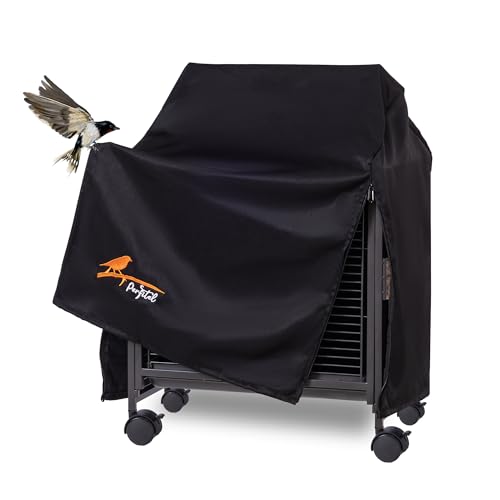 Image of Small Bird Cage Cover(Black) Good Night Black-Out Cover for Birdcage with Roof Top Durable Breathable Washable Material (cage is not Included) (18.9 inch L x 15 inch W x 25.6 inch H, L Shape)