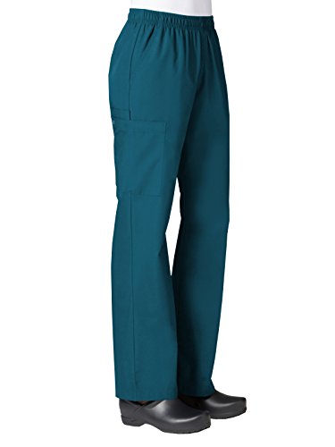 Maevn Women's Core Full Elastic Band Cargo Pants(Caribbean Cheeta, Large Petite)
