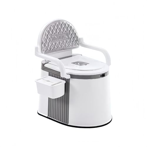 MORLU ポータブルトイレ、洗浄可能なバスケットとトイレットペーパーホルダー付きリムーバブル小便器、この部屋はしゃがみ式トイレとしても使える、屋外屋内可動式トイレ、妊娠中の女性、高齢者、身体障害者、キャンプに適しています (グレー)