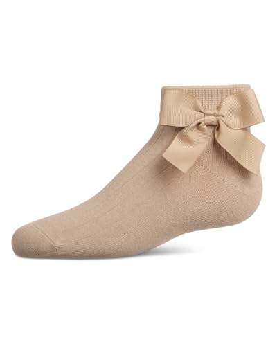 MeMoi Girls' Ribbed Bow Anklet Socks2