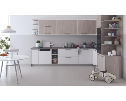 Indesit DBC3C26X Lave Vaisselle, Classe E, Encastrable, INOX, 60cm Largeur, 14 Couverts