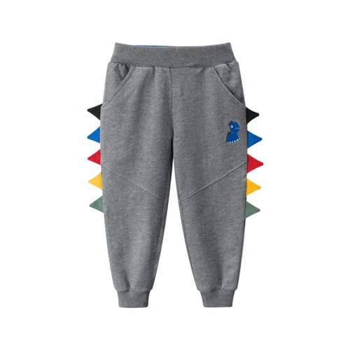 Toddler Unisex Baggy Pants for Boys Wide Leg Dinosaur Pattern Cartoon Kids Bottom Patchwork Autumn Athletic Sweatpants