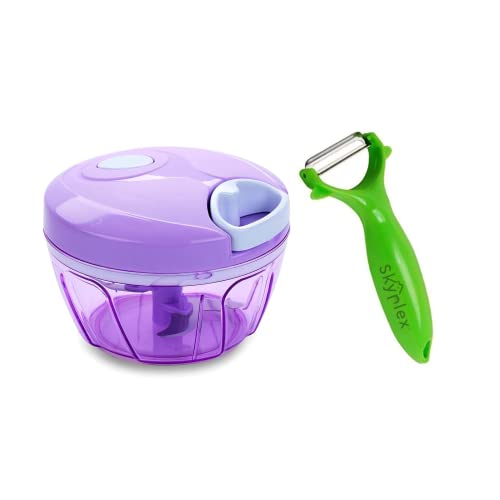 Skyplex Chopper & Peeler Combo, Vegetable & Fruit Chopper Combo Set, Vegetable Slicer Chopper with Peeler Combo, Kitchen Tool Set, Kitchen Combo Products (450ml, Purpal)