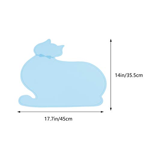 VILLCASE Tapete de Ração de Silicone para Cachorro Tapete de Tigela de Cão Em Forma de Gato Jogos de