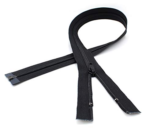ZipperStop Wholesale Authorized Distributor YKK® 27" Jacket Zipper Nylon Coil Zippers #5 Separating Bottom ~ Black (1 Zipper / Pack)